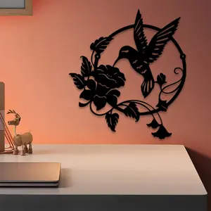 1pc Hummingbird Metal Wall Art, Hummingbird Statue Mural, Perfect for Living Room Wall, Garden Wall, Gallery Wall, Summer Decor, Ideal Gift for Bird Lovers, Weather-Resistant Metal
