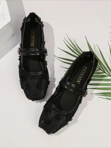 French-style versatile mesh Women's Mary Jane Footwear shoes for spring and summer 2026. Breathable, perfect for pairing with dresses and skirts. Wedding Shoes
