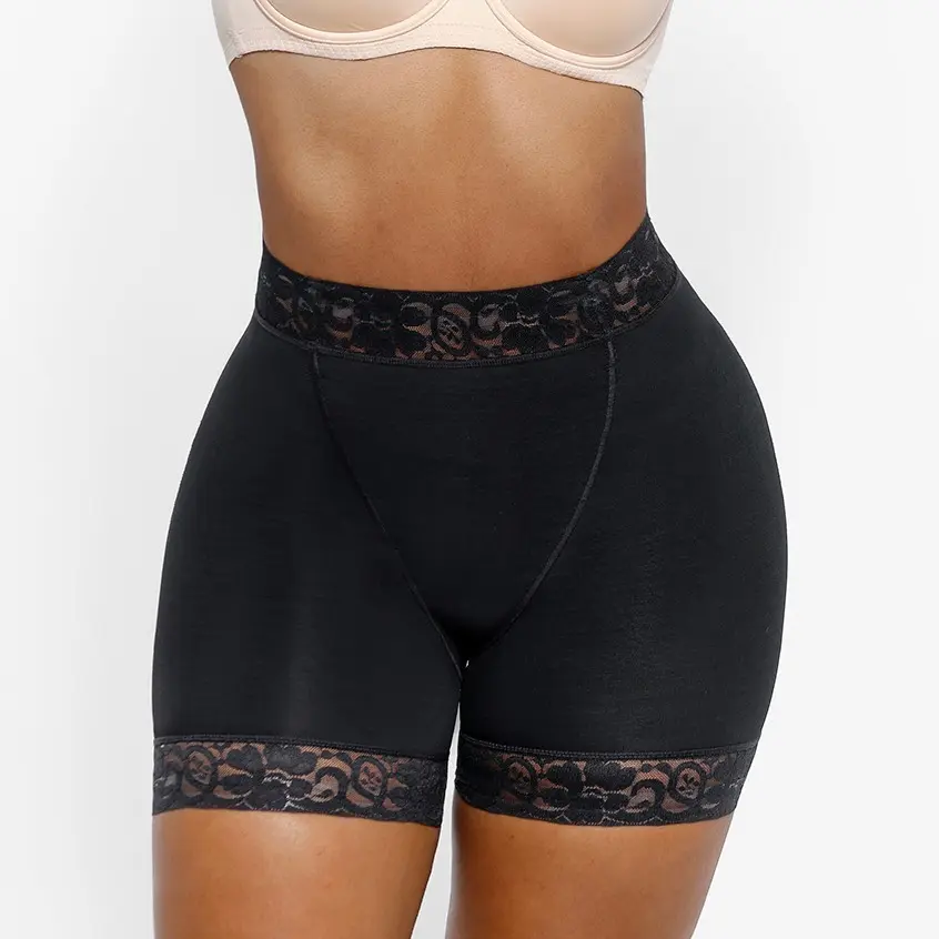 Seamless Lace Mid-Thigh Black