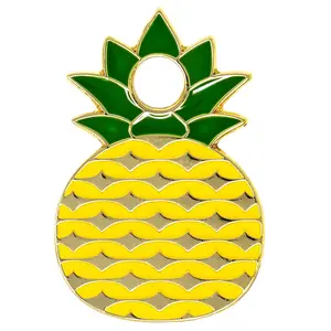 Pineapple Tag - Cool Pet ID Tag with Steel Ring for Secure Attachment - 30mm Zinc Alloy Enamel Finish - Free Engraving - Stylish and Durable Pet Accessory