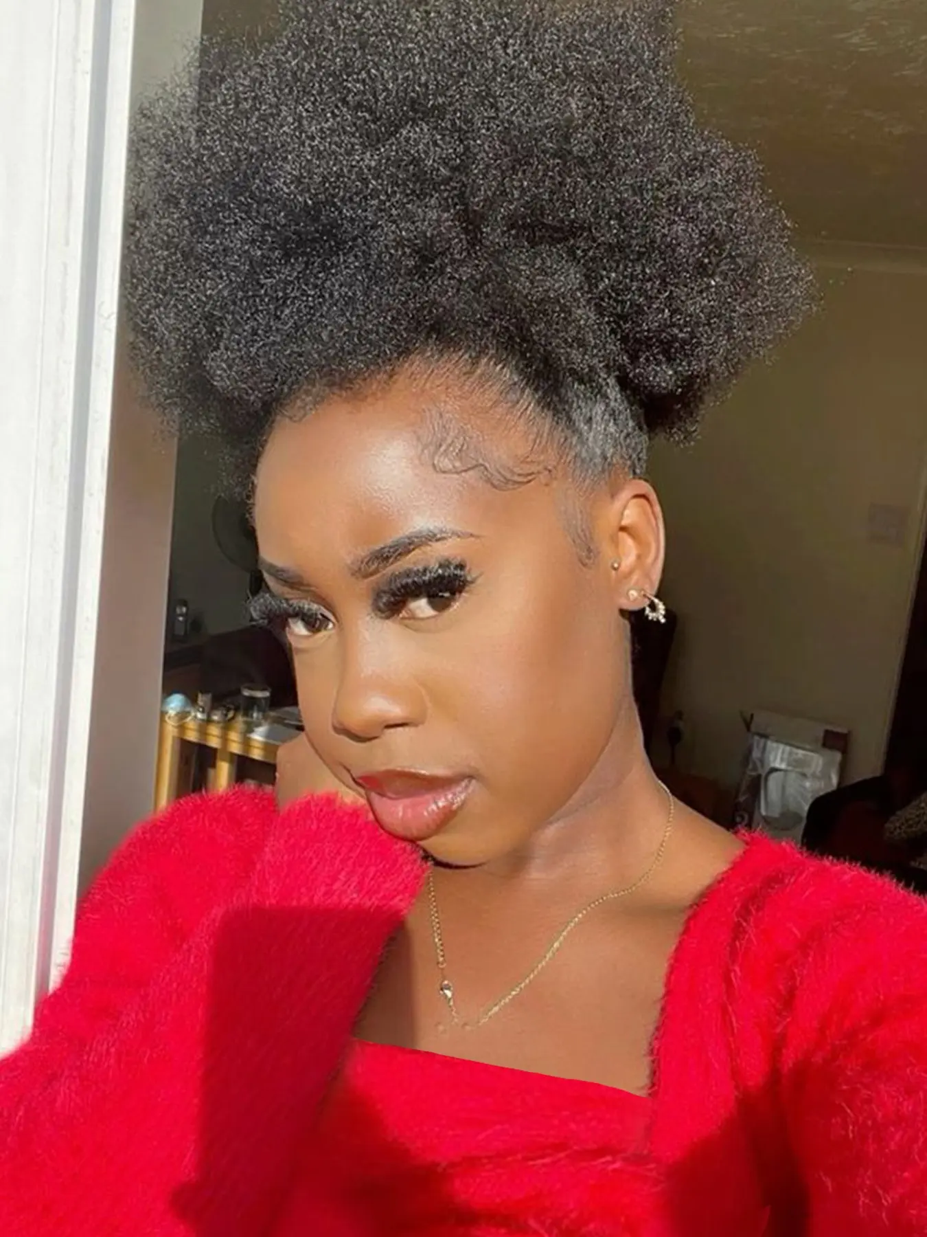 1PC 8Inch Afro Curly Hair Buns Updo Chignon Drawstring Ponytail Extension Women Short African Twisted Curly Black Brown Purple Blue Red Hot Pink Hair Bun Ponytail Extension Synthetic Hair Patch African Ponytail Natural Hair for Black Friday Christmas