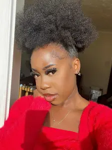 1PC 8Inch Afro Curly Hair Buns Updo Chignon Drawstring Ponytail Extension Women Short African Twisted Curly Black Brown Purple Blue Red Hot Pink Hair Bun Ponytail Extension Synthetic Hair Patch African Ponytail Natural Hair for Black Friday Christmas