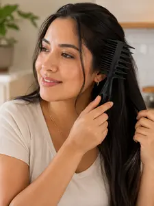 3 in 1 Wide Tooth Hair Styling Comb for Women and Men, Fish Tail Bone Shape Detangling Comb with Double Head Teeth and Long Sectioning Pick, Professional Barber Comb for Slicked Back Hair, Curly Hair, Thick Hair, Hair Extensions, Coloring and Anti Frizz S