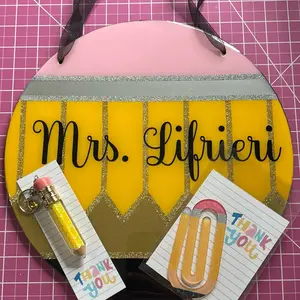 Teacher Decor School is in Session Fun Pencil Style Wall Sign   **Note: Please Read Before Placing Order!