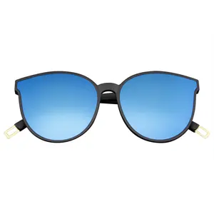 Womens Oversize Matte Frame Cat Eye Mirrored Lens Reflective