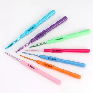 7pcs/set 2.0mm-5.0mm Colorful Crochet Hooks, Knitting Needle Set, Single Head Hook, Handmade Crafting Tools for Hobbyists