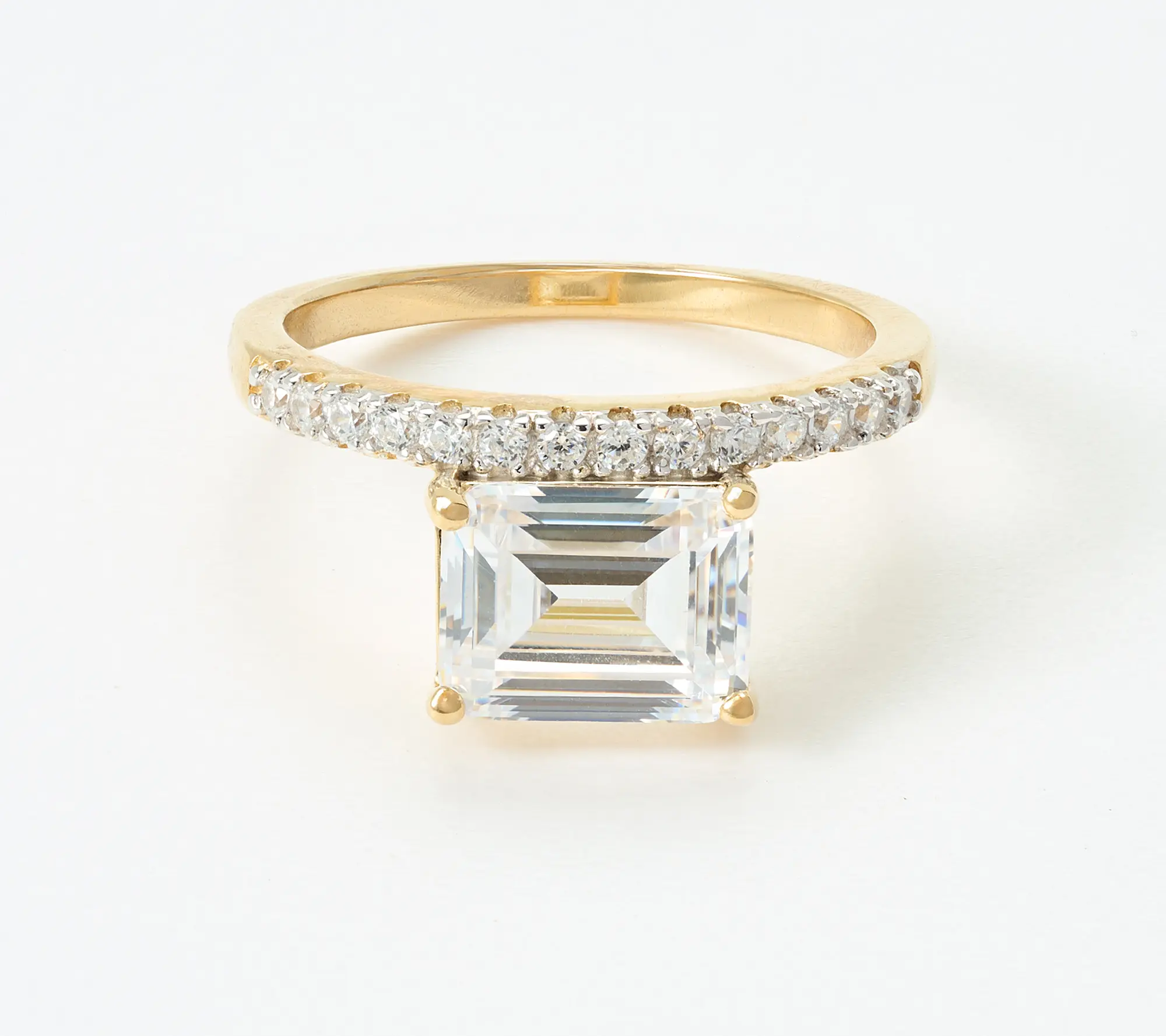 Diamonique x Jennifer Miller Emerald Solitaire Ring, Sterling Silver