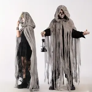 Elegant Gothic Vampire Cape - Lightweight Polyester Halloween Costume Cloak with Lantern Detail, Fashion Accessory for Parties, Performances, Accessories