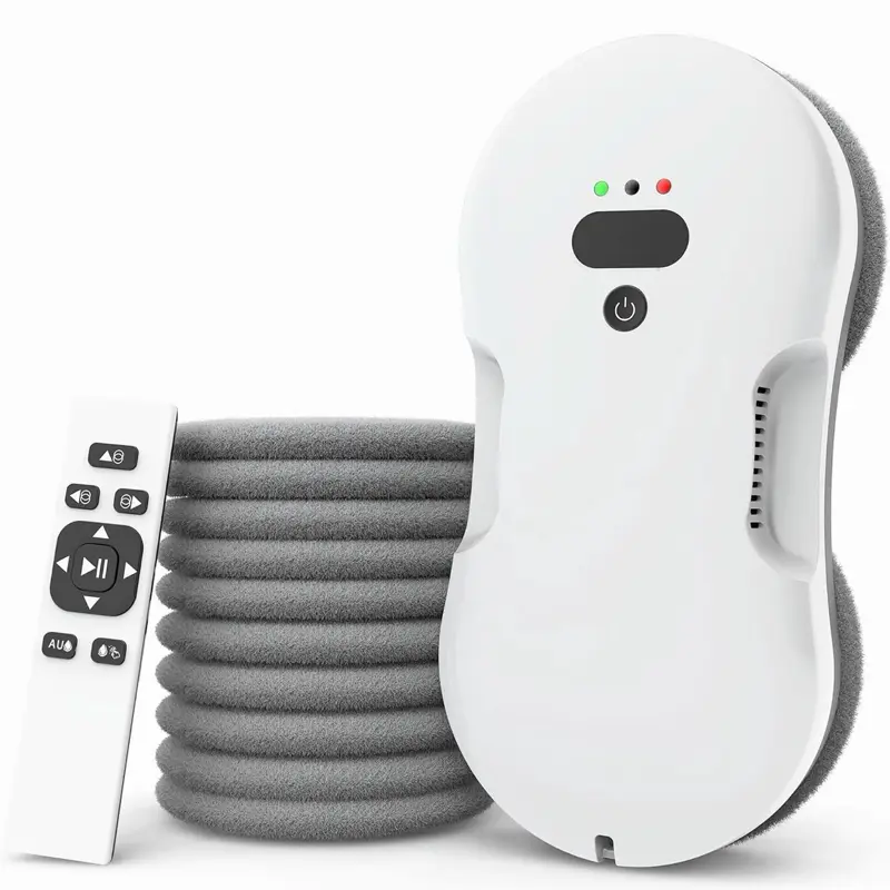 Automatic Window Cleaning Robot - Electric Home Appliance with Dual Spray, Edge Detection, Intelligent Path Planning, 3000Pa Strong Suction, Anti-Drop Protection for Glass