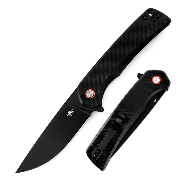 KLAKEN J147-VIREX, D2 Drop Point Blade With G10 Handle EDC Pocket Folding Knife