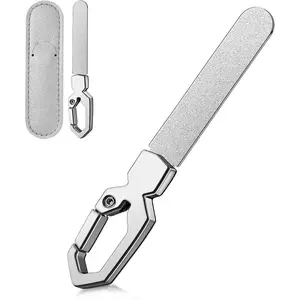 Stainless Steel Double-Sided Metal Nail File, Fingernail & Toenail File Shaping Tool for Men & Women, Durable Portable Nail File Shapes Nails Easily for Home & Travel (Silver)