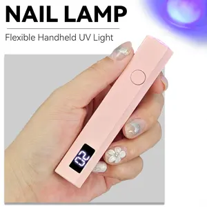 Mini USB Rechargeable Handheld UV Lamp Cured for Gel Nails Manicure, Portable Fast Curing Gel Polish Dryer with 180mah Lithium Battery, Ideal for Home Salon Use