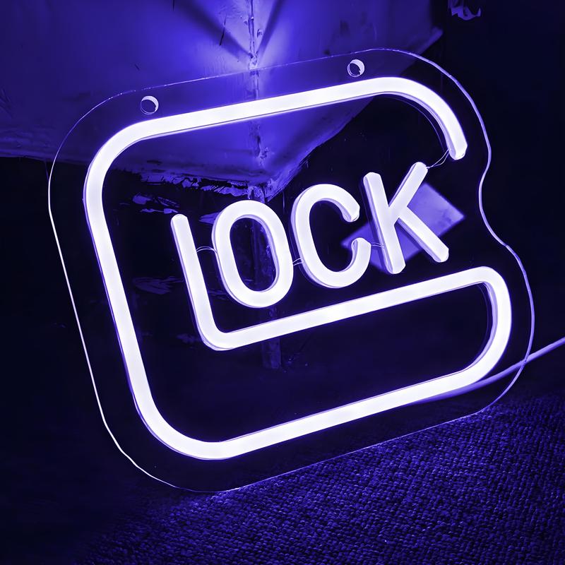 Lock Shaped Neon Lights, Acrylic Night Light, Simple and Stylish Design, USB Power Supply, Perfect for Bedroom Study Shop Decoration, Gift Idea for Valentines Day