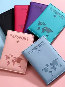 1pc Couple Travel Passport Holder, Faux Leather Passport Wallet, Lightweight Fashionable Flight Travel Accessory, Passport Cover, Travel Document Holder, Suitable for Business & Students