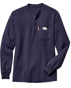 Rasco Men's Fr Long Sleeve Henley T-Shirt - Fr0101nv