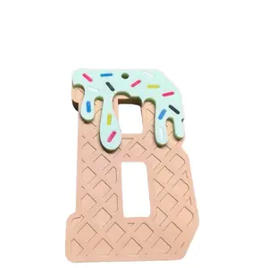 Single Letter Ice Cream Drip Sports Bag Tag - Mint & Black Bases Unisex Acrylic Personalized Backpack Charm