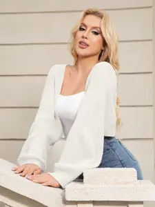 Women's Knitted Shawl Cardigan Long Sleeve Top, Pure Color Knitwear Sweater for Spring Summer, Casual Daily Wear