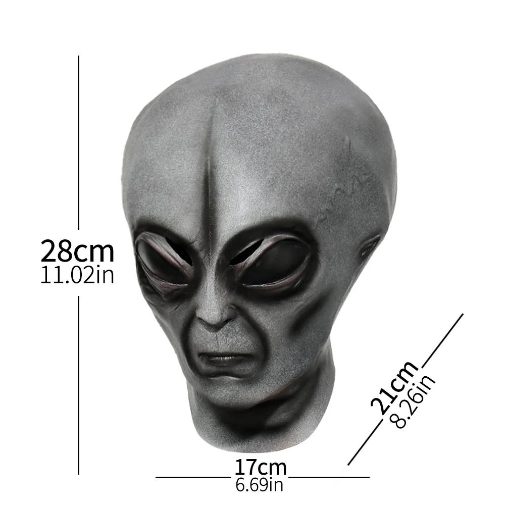 51 Area UFO Alien Mask Gloves Cosplay Extraterrestrial Organism Monster Skull Latex Helmet Hands Halloween Party Costume Props