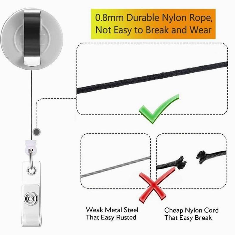 Retractable Badge Reel, 1 Count Acrylic ID Holder with Clip for Nurses, Doctors, Students & Office Staff, Identification Badges & Supplies, Badge Reels Retractable