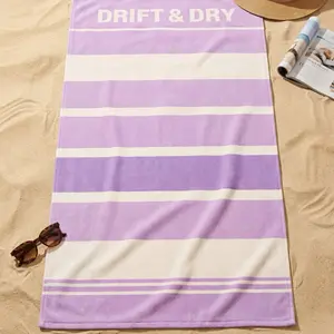 Drift & Dry Azure Coast Beach Towel – Quick-Dry, Sand-Resistant, Ultralight with Carry Pouch