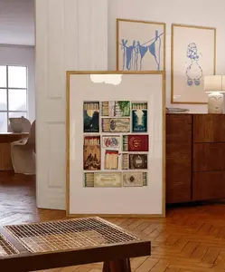 [UNFRAMED POSTER] Wizard Matchbook Style Print Poster, Matchboxes Print, Novel Cover Print, Wizard Room Decor, Magic Poster, Magical Wizarding School Prints