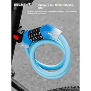 Bicycle Lock Anti-Theft Password Lock, Road Bike Mountain Bike High-Value Extended Thick Waterproof Rustproof Car Lock, Eco-Friendly PVC Alloy Core