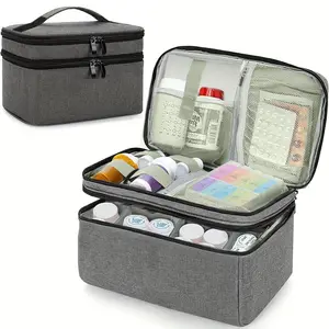 Portable First Aid Bag with Small Pouch, Household Emergency Medicine Storage Organizer