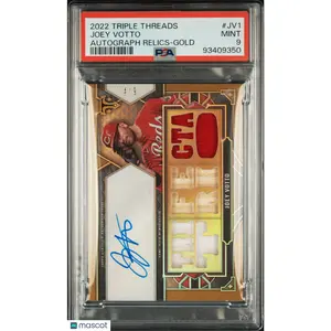 Joey Votto PSA 9 2022 Topps Triple Threads Autograph Relics #JV1 Gold 4 / 9