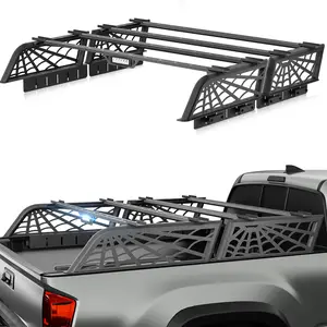 【Yzona】Overland Bed Racks Truck Cargo Carrier Compatible with 2020-2026 Gladiator JT & 2016-2026 Toyota Tacoma with Bed Rails, 800 LBS Truck Rear Ladder Cross Bars Rack Back