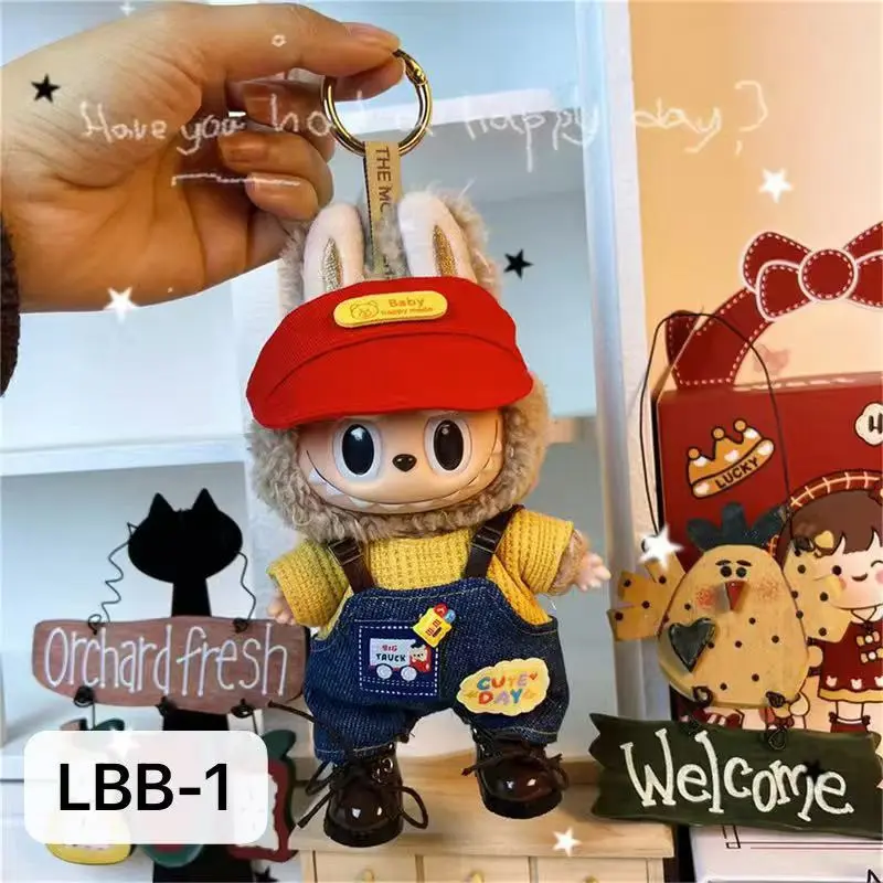 Labubu Doll Outfit Sets & Shoes, Cute Custom-Made Clothing for Collectible Figure Decoration, Casual Streetwear Style, Custom-Made Clothing Set (Excluding Shoe, Random Outfit Set In The Picture (Exclud
