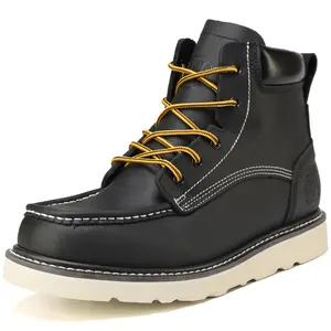 Men's 6" EH Lightweight Soft Toe Work Boots Non-Slip  Anti-Fatigue  Durable Rubber EVA Outsole  HVB304D