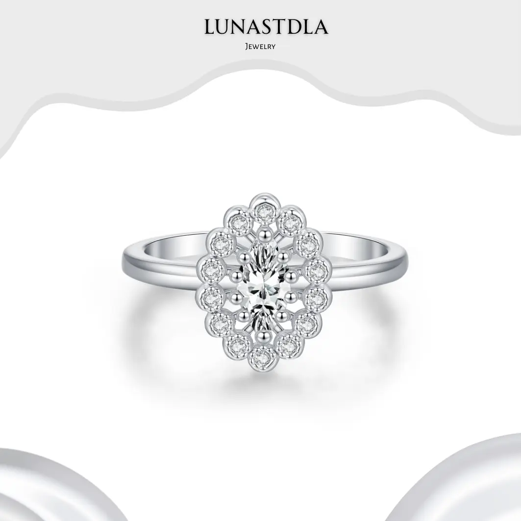 LunaStdla Eternal Peacock Ring - Female Classic Vintage Elegant Floral Italian Dainty Cubic Zirconia Ring, Luxury Royal Style, Suitable for Evening, Everyday Wearing, Perfect Gift for Her, Anniversary, Birthday, Daily, Italian Floral