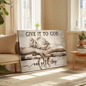 Sleeping Girl & Slogan Pattern Painting: Choose Between  () and Un Options. This Single-Count Modern Canvas Wall Art trendy Poster is a Stunning Addition to Any Home's Living Room or Bedroom Decor.