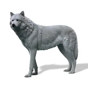 JXK Arctic Wolf Statue Wildlife for Home Decor, Durable Polyresin with Intricate Details, Animal Sculpture Gifts for Men Dad Birthday
