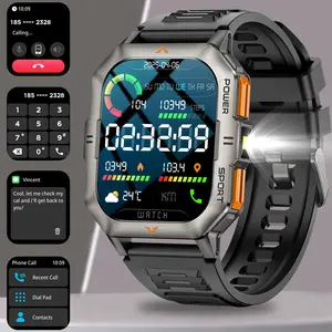GAWSUG Rugged Outdoor Smart Watch for Men: Bluetooth Call & Fitness Tracker, IP68 Waterproof Dustproof Sport Watch, Perfect Gift (iOS/Android)