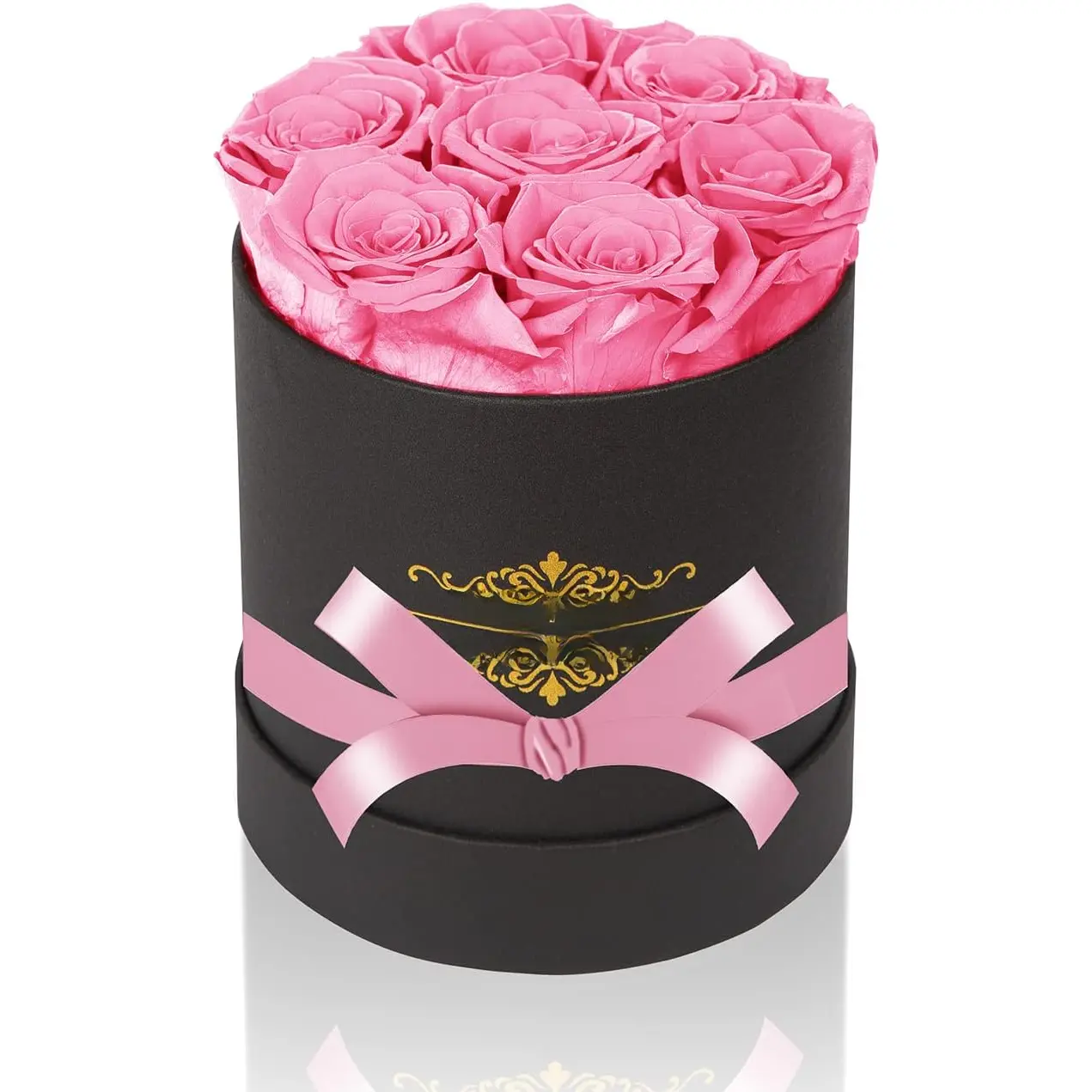 Preserved Real Roses in a Box, Roses That Last Up to 3 Years, Long Lasting Roses Gifts for Her, Birthday Gifts for Women (Pink)