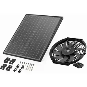 VEVOR Gable Mount Fan, 12 Inch Solar Power Attic Exhaust Fan with Adjustable Thermostat Outer Mesh, 1300 CFM House Ventilator Cools Up to 1850 Sq. Ft, Quiet Ventilation for Roof, Garage, Shop, BlackVEVOR Super Brand Day