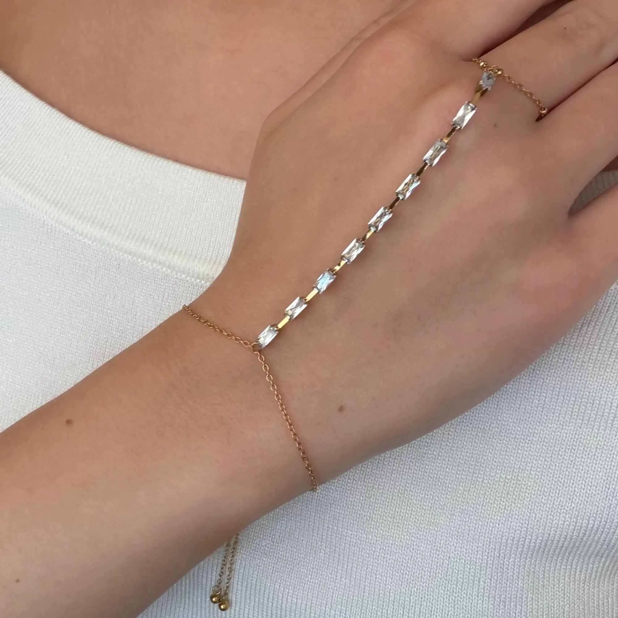 EVRY JEWELS Gold or Silver Plated Women's Soft Control Hand Chain