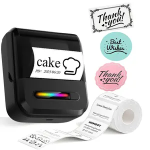 Mini Wireless Thermal Label Printer, Portable Handheld Printer, Thermal Inkless Printer, Portable Monochrome USB Charging, Ideal for Small Businesses, Home, Office, Clothing Tags