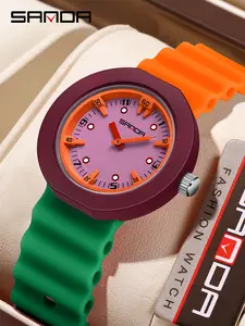 Sanda Brand Waterproof Quartz Watch with Imported Movement, Colorful 3D Dial for Students, Ideal Exam and Daily Use Timepiece