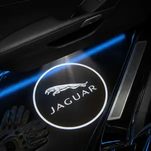 2 Pcs Jaguar Carbon Fiber Welcome Light Set, Car Door Projection Lamp, Laser Light, Decorative Floor Lamp (batteries Not Included)