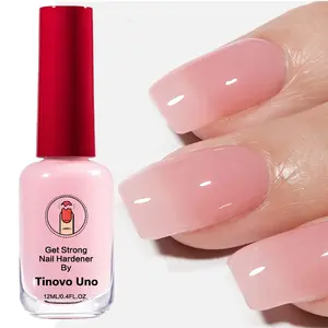 Tinovo Uno 3PCS Powerful Nail Hardener, Providing Long-Lasting Protection Against Breakage And Chipping, Suitable for Soft And Thin Nails, Natural Pink Nail Polish