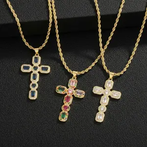 Icy Cross Necklace (Multicolor)
