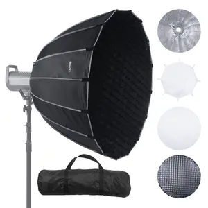 Summervibes VEVOR Parabolic Softbox, 33 in/ 850 mm, Quick Release and Quick Fold, Lightweight and Portable, Universal Bowens Mount, 4 Lighting Effects, Fits for Professionoal Photography, Daily Filming