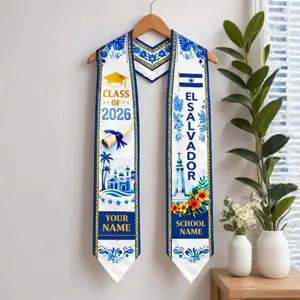Personalized El Salvadorans Graduation Stole 2026, El Salvador Graduation Sash, Personalized Graduation Stole with Name & Year Graduation Stole