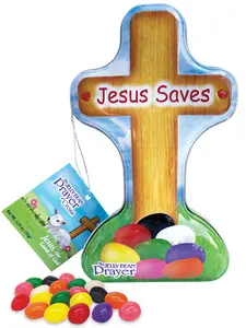 Jesus Saves! The Jelly Bean Prayer Cross Tin with Jelly Beans