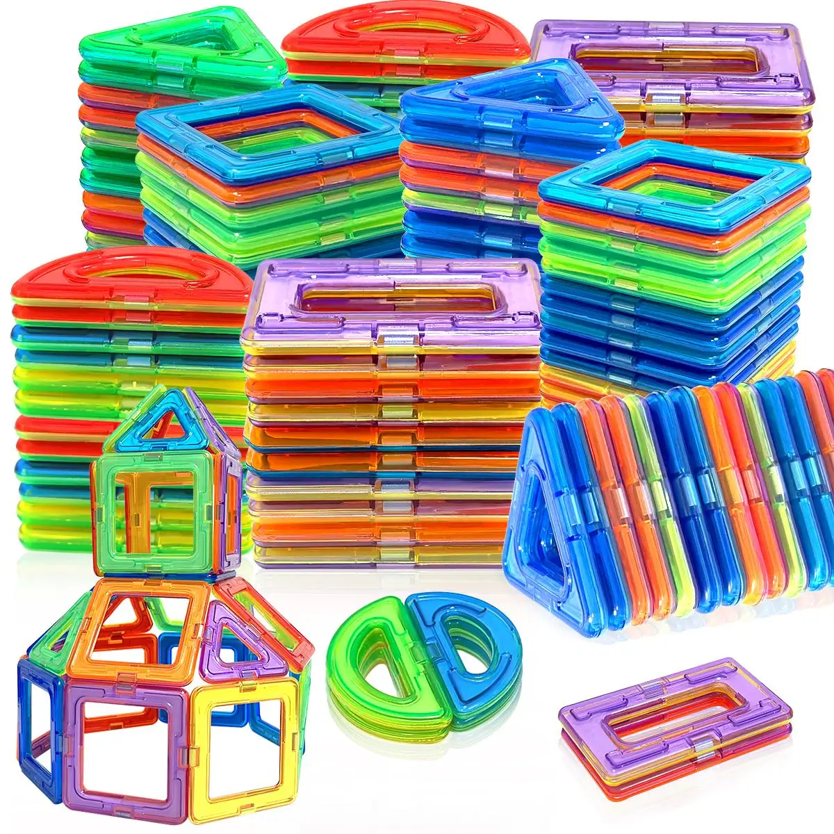 Random Color Big Size Building Blocks, Versatile STEM Construction Toy with Storage Bag, Colorful Learning Toys for Birthday Gifts
