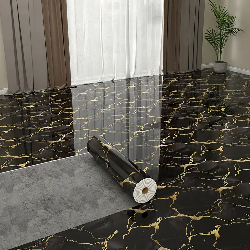 23.62in*118.11in Self-Adhesive Modern Marble Vinyl Flooring Sticker , 2.3mm Thick Removable Peel and Stick Marble Wallpaper,DIY Decor for Home Kitchen, Livingroom, Bathroom,Bedroom,Wall Decor