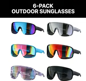 Paleshy Frienda 6-Pack Polarized Sport Sunglasses for Men Multipack Fit Over Glasses Pack Lot Set Ideal for Driving Fishing Golf