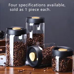 Vacuum Pump Sealed Glass Jar | Food Freshness Locking Canister | Kitchen Organizer for Coffee, Tea, Nuts | Single Unit